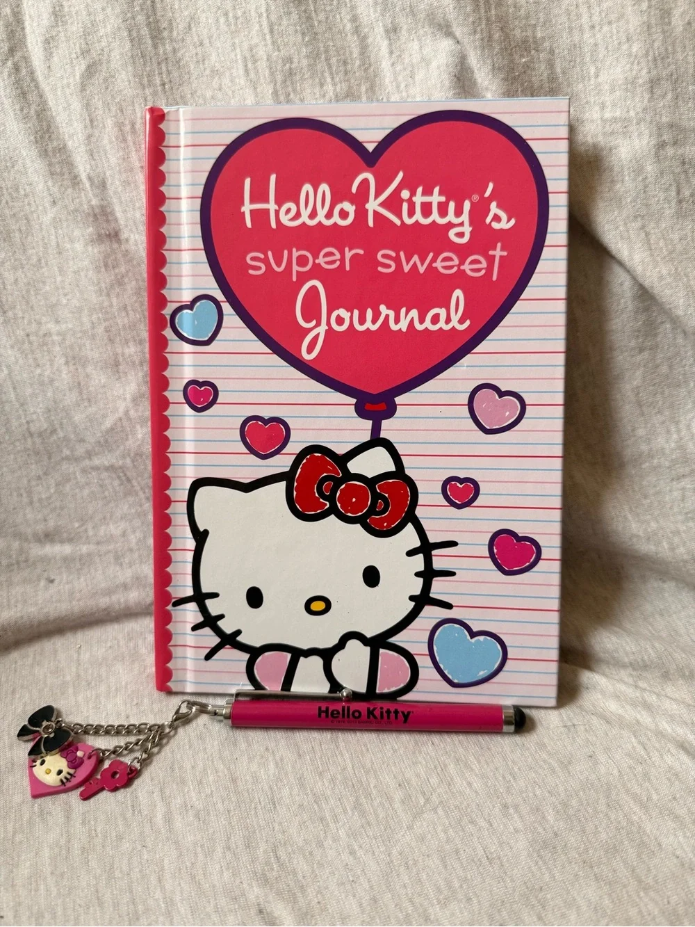 Hello Kitty Pink and Red Super Sweet Journal with Matching Pink Touchscreen Pen